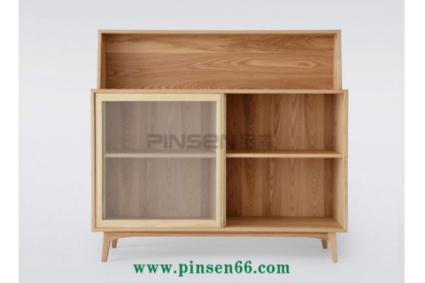 實(shí)木推窗式簡約型備餐柜