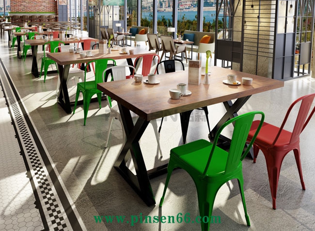 美式復(fù)古loft桌椅 咖啡廳桌椅