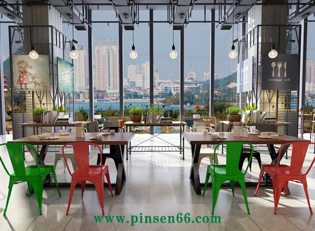 美式復(fù)古loft桌椅 咖啡廳桌椅