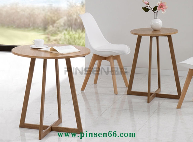 洽談圓桌椅組合實(shí)木宜家簡(jiǎn)約北歐式休閑陽(yáng)臺(tái)接待咖啡廳餐桌椅 咖啡廳桌椅