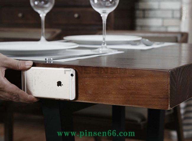 美式復(fù)古loft桌椅 復(fù)古美式小戶型實(shí)木餐桌椅組合6人 簡(jiǎn)約北歐鐵藝餐桌飯桌大長(zhǎng)方桌