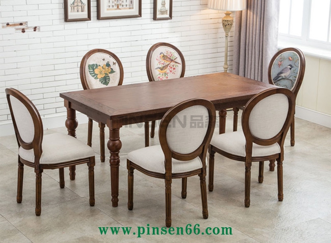 美式復(fù)古loft桌椅 復(fù)古西餐廳餐桌椅