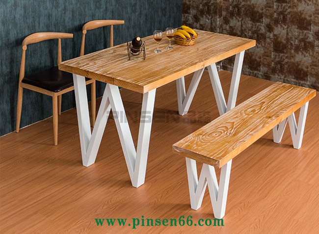 美式復(fù)古loft桌椅 鐵藝加固西餐廳餐桌椅定制