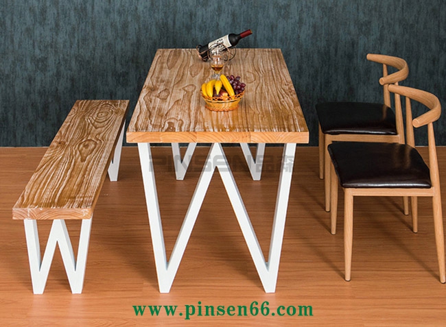 美式復(fù)古loft桌椅 鐵藝加固西餐廳餐桌椅定制