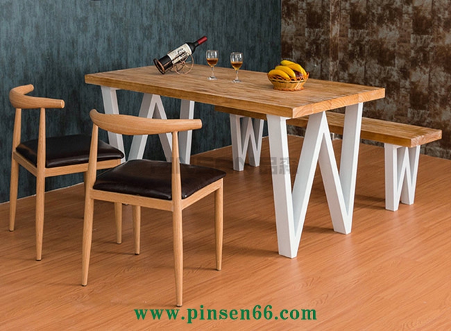 美式復(fù)古loft桌椅 鐵藝加固西餐廳餐桌椅定制