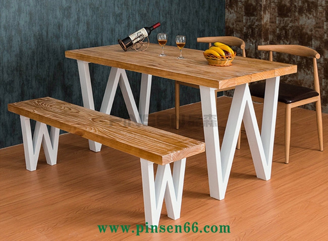 美式復(fù)古loft桌椅 鐵藝加固西餐廳餐桌椅定制