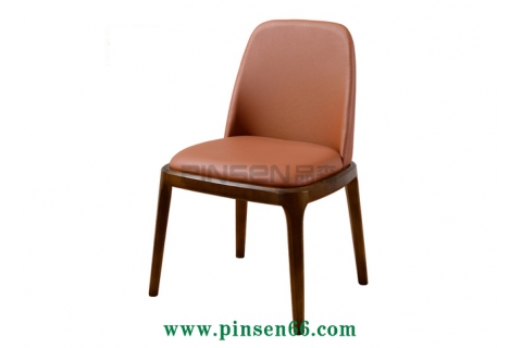 簡約風(fēng)格實木軟包主題餐廳椅子